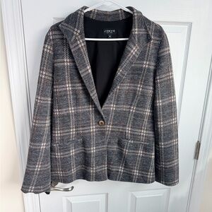 Women's Gray Plaid Blazer